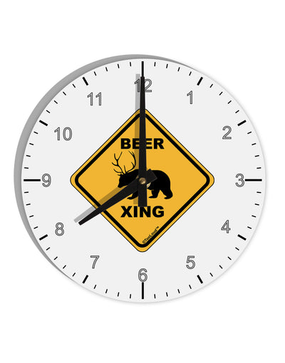 Beer Xing 10 InchRound Wall Clock with Numbers-Wall Clock-TooLoud-White-Davson Sales