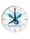 Team Harmony 10 InchRound Wall Clock with Numbers-Wall Clock-TooLoud-White-Davson Sales