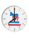 Future Democrat 10 InchRound Wall Clock with Numbers-Wall Clock-TooLoud-White-Davson Sales