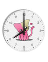 Kawaii Kitty 10 InchRound Wall Clock with Numbers-Wall Clock-TooLoud-White-Davson Sales