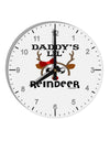 Daddy's Lil Reindeer Girl 10 InchRound Wall Clock with Numbers-Wall Clock-TooLoud-White-Davson Sales