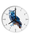 Colorful Great Horned Owl 10 InchRound Wall Clock with Numbers-Wall Clock-TooLoud-White-Davson Sales