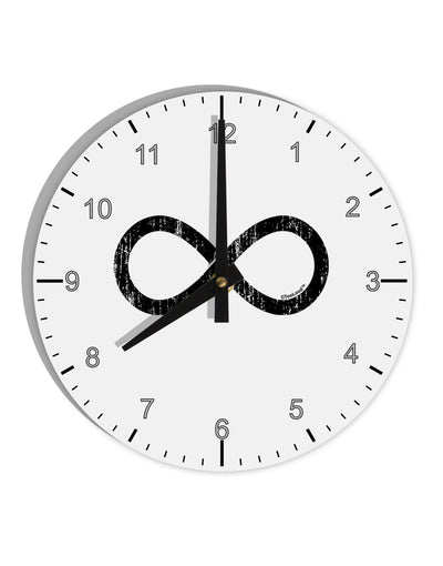 Distressed Infinity 10 InchRound Wall Clock with Numbers-Wall Clock-TooLoud-White-Davson Sales