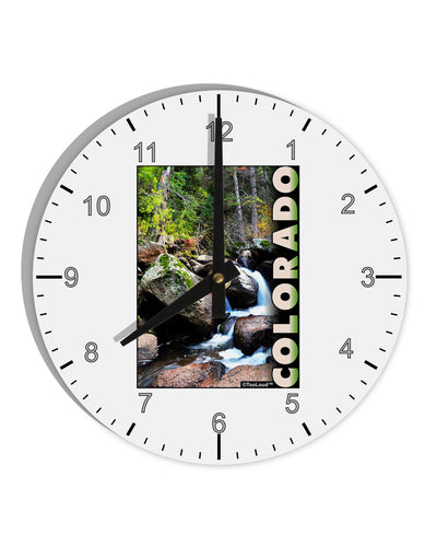 Rockies River with Text 10 InchRound Wall Clock with Numbers-Wall Clock-TooLoud-White-Davson Sales