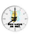 Bee-lieve In Me 10 InchRound Wall Clock with Numbers-Wall Clock-TooLoud-White-Davson Sales