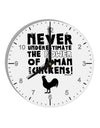A Man With Chickens 10 InchRound Wall Clock with Numbers by TooLoud-Wall Clock-TooLoud-White-Davson Sales