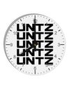 Untz Untz Untz Untz Untz EDM Design 10 InchRound Wall Clock with Numbers-Wall Clock-TooLoud-White-Davson Sales