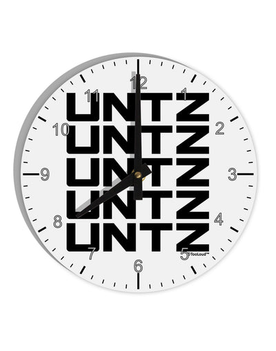 Untz Untz Untz Untz Untz EDM Design 10 InchRound Wall Clock with Numbers-Wall Clock-TooLoud-White-Davson Sales