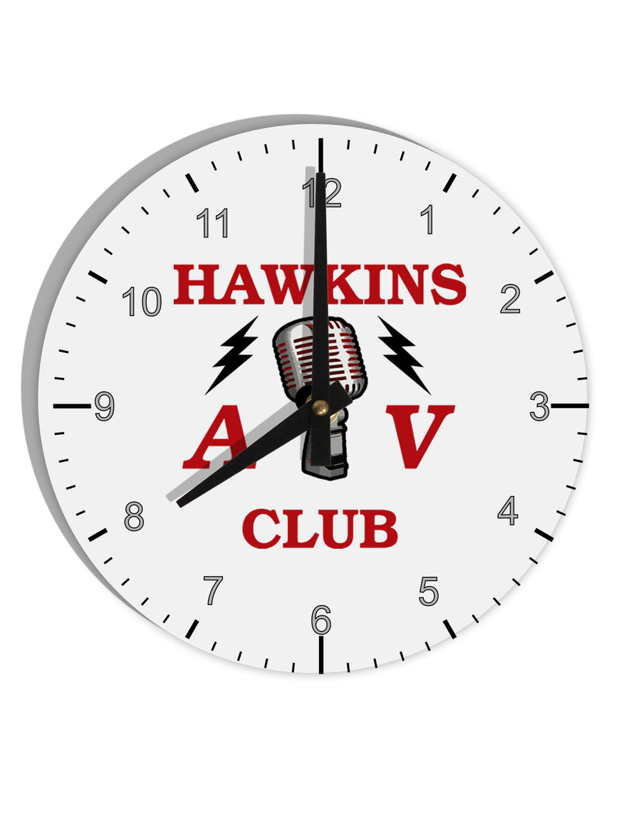 Hawkins AV Club 10 InchRound Wall Clock with Numbers by TooLoud-Wall Clock-TooLoud-White-Davson Sales