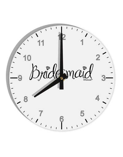 Bridesmaid Design - Diamonds 10 InchRound Wall Clock with Numbers-Wall Clock-TooLoud-White-Davson Sales