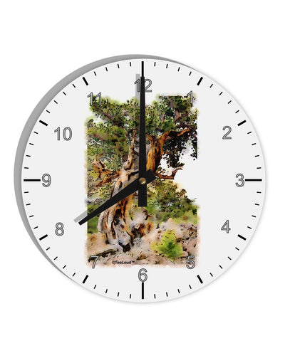 Bristlecone Pines 10 InchRound Wall Clock with Numbers-Wall Clock-TooLoud-White-Davson Sales