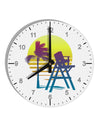 LA Beach Silhouette Letters 10 InchRound Wall Clock with Numbers-Wall Clock-TooLoud-White-Davson Sales