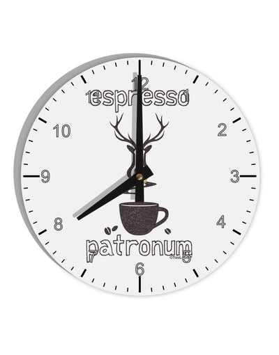 Espresso Patronum 10 InchRound Wall Clock with Numbers-Wall Clock-TooLoud-White-Davson Sales