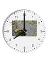 Bullfrog In Water 10 InchRound Wall Clock with Numbers by TooLoud-Wall Clock-TooLoud-White-Davson Sales