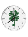 3D Style Celtic Knot 4 Leaf Clover 10 InchRound Wall Clock with Numbers-Wall Clock-TooLoud-White-Davson Sales