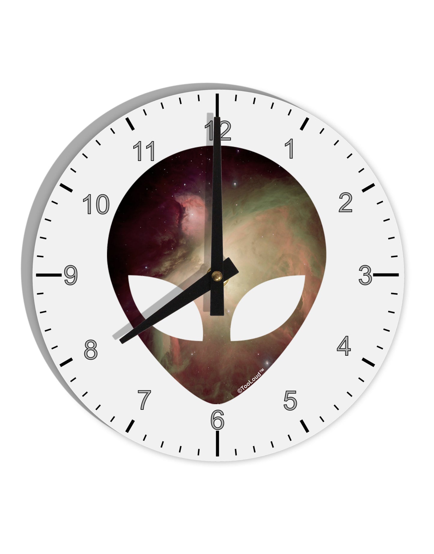 Extraterrestrial Face - Space #2 10 InchRound Wall Clock with Numbers by TooLoud-Wall Clock-TooLoud-White-Davson Sales