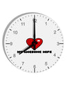 I Heart My Awesome Wife 10 InchRound Wall Clock with Numbers by TooLoud-Wall Clock-TooLoud-White-Davson Sales