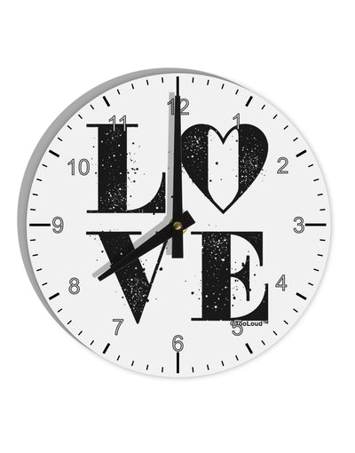 Love Splatter 10 InchRound Wall Clock with Numbers-Wall Clock-TooLoud-White-Davson Sales