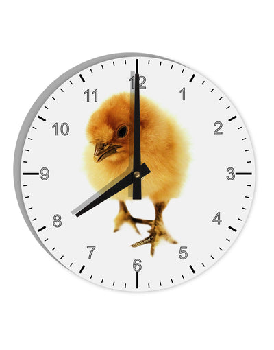 Fluffy Chick 10 InchRound Wall Clock with Numbers-Wall Clock-TooLoud-White-Davson Sales