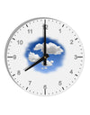 Blue Sky Puffy Clouds 10 InchRound Wall Clock with Numbers-Wall Clock-TooLoud-White-Davson Sales