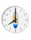 Starfish Surfboard 10 InchRound Wall Clock with Numbers by TooLoud-Wall Clock-TooLoud-White-Davson Sales