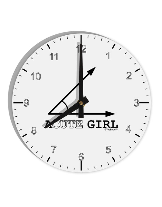 Acute Girl 10 InchRound Wall Clock with Numbers-Wall Clock-TooLoud-White-Davson Sales