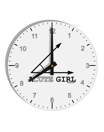 Acute Girl 10 InchRound Wall Clock with Numbers-Wall Clock-TooLoud-White-Davson Sales