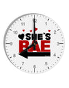 She's BAE - Left Arrow 10 InchRound Wall Clock with Numbers-Wall Clock-TooLoud-White-Davson Sales