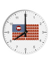 American Bacon Flag 10 InchRound Wall Clock with Numbers-Wall Clock-TooLoud-White-Davson Sales