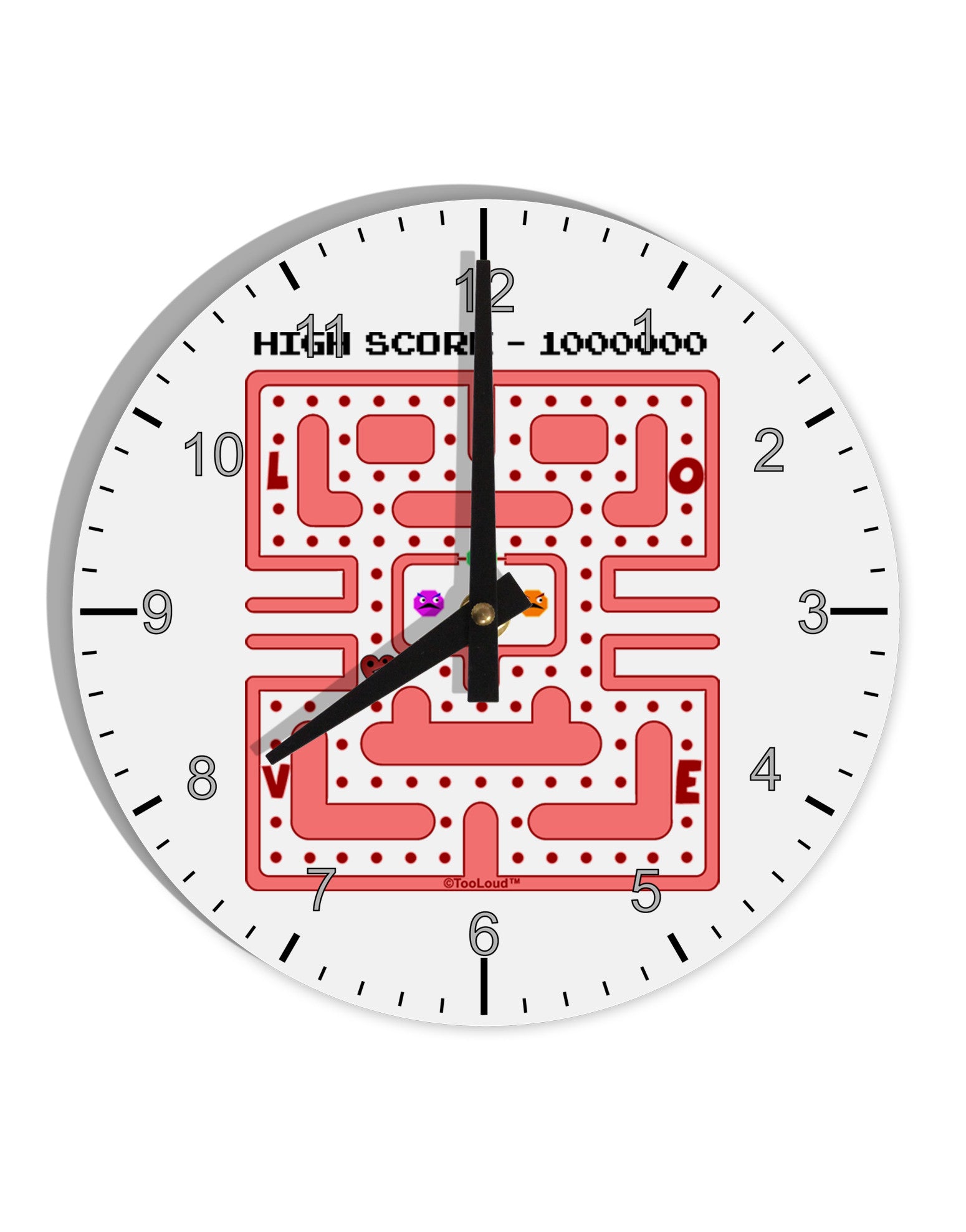 Retro Heart Man 10 InchRound Wall Clock with Numbers-Wall Clock-TooLoud-White-Davson Sales