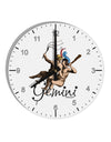 Gemini Illustration Color 10 InchRound Wall Clock with Numbers-Wall Clock-TooLoud-White-Davson Sales