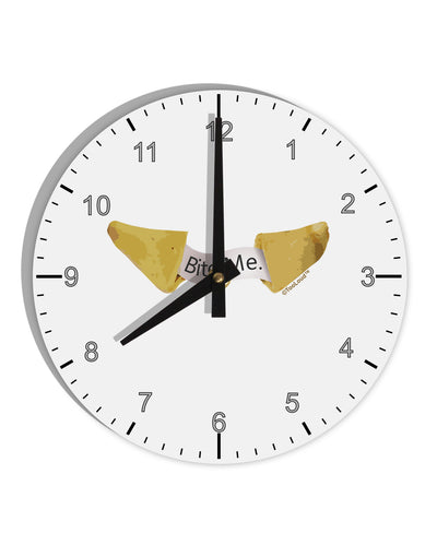 Bite Me - Fortune Cookie 10 InchRound Wall Clock with Numbers-Wall Clock-TooLoud-White-Davson Sales