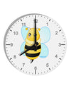 Cute Bee 10 InchRound Wall Clock with Numbers-Wall Clock-TooLoud-White-Davson Sales