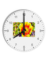 Bee Cactus Watercolor 10 InchRound Wall Clock with Numbers-Wall Clock-TooLoud-White-Davson Sales