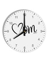 Mom with Brushed Heart Design 10 InchRound Wall Clock with Numbers by TooLoud-Wall Clock-TooLoud-White-Davson Sales