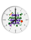 Only Veggies On My Plate 10 InchRound Wall Clock with Numbers-Wall Clock-TooLoud-White-Davson Sales