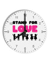 Stand For Love Pink 10 InchRound Wall Clock with Numbers-Wall Clock-TooLoud-White-Davson Sales