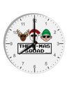 The X-mas Squad Text 10 InchRound Wall Clock with Numbers-Wall Clock-TooLoud-White-Davson Sales