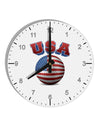 Soccer Ball Flag - USA 10 InchRound Wall Clock with Numbers-Wall Clock-TooLoud-White-Davson Sales