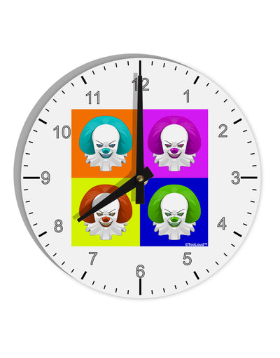 Clown Face Pop Art 10 InchRound Wall Clock with Numbers-Wall Clock-TooLoud-White-Davson Sales