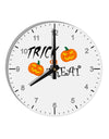 Trick or Treat Pumpkins 10 InchRound Wall Clock with Numbers-Wall Clock-TooLoud-White-Davson Sales