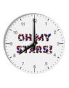 Oh My Stars Patriotic Design 10 InchRound Wall Clock with Numbers by TooLoud-Wall Clock-TooLoud-White-Davson Sales