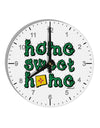 Home Sweet Home - New Mexico - Cactus and State Flag 10 InchRound Wall Clock with Numbers by TooLoud-Wall Clock-TooLoud-White-Davson Sales