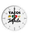 Tacos & Tequila 10 InchRound Wall Clock with Numbers-Wall Clock-TooLoud-White-Davson Sales