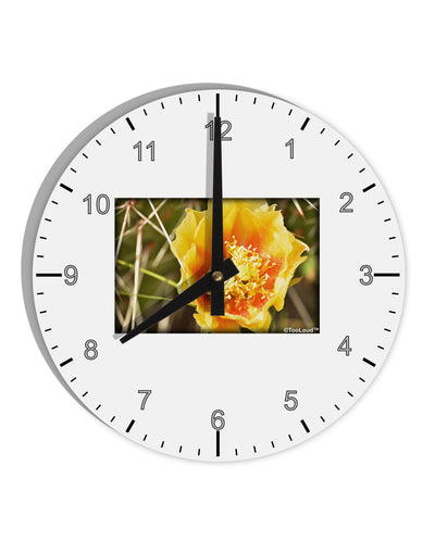 Bee Cactus 10 InchRound Wall Clock with Numbers-Wall Clock-TooLoud-White-Davson Sales