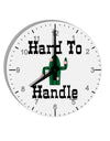 Hard To Handle Cactus 10 InchRound Wall Clock with Numbers by TooLoud-Wall Clock-TooLoud-White-Davson Sales