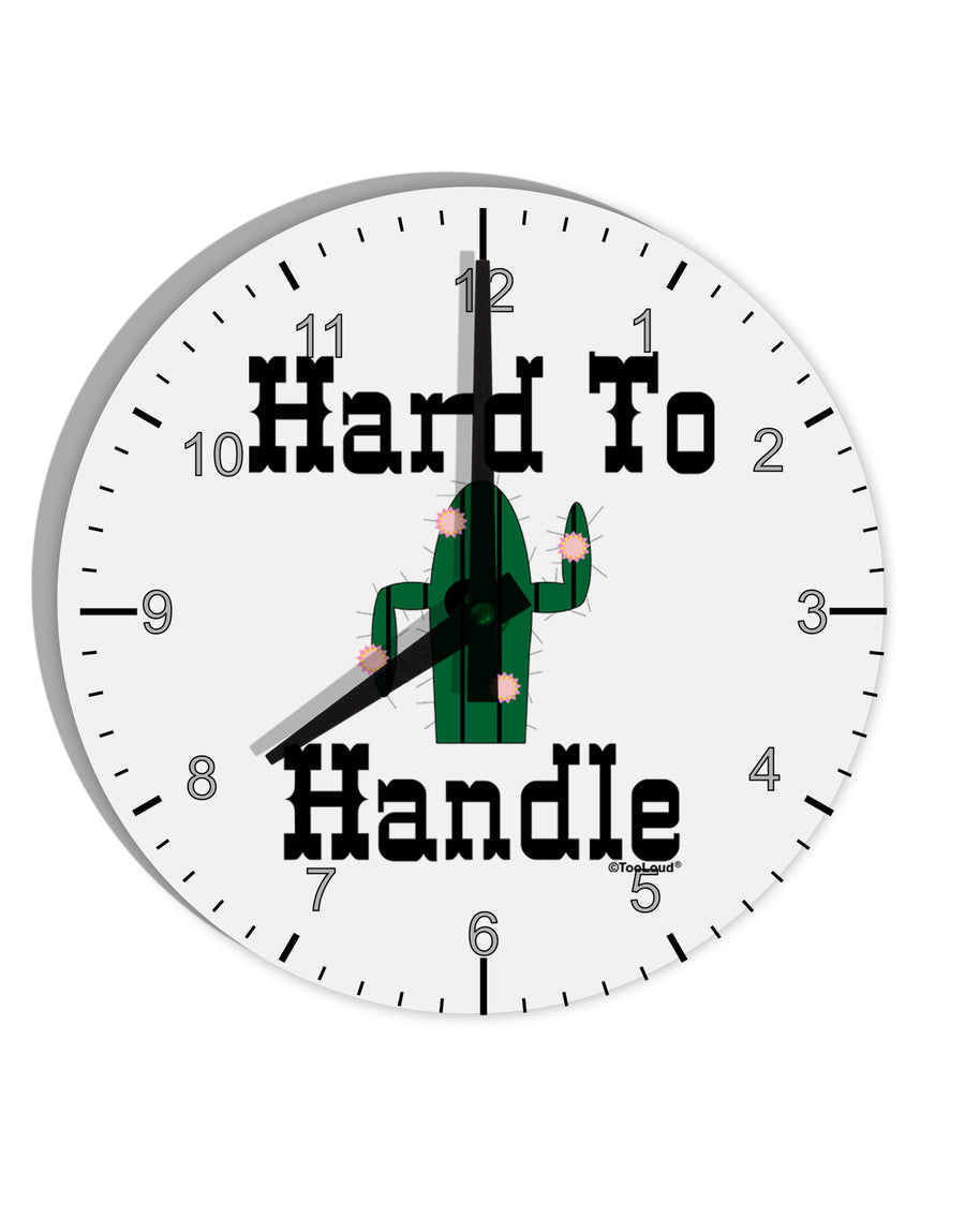 Hard To Handle Cactus 10 InchRound Wall Clock with Numbers by TooLoud-Wall Clock-TooLoud-White-Davson Sales