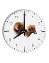 TooLoud Two Majestic Bighorn Rams 10 InchRound Wall Clock with Numbers-Wall Clock-TooLoud-White-Davson Sales