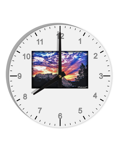 Colorado Rainbow Sunset 10 InchRound Wall Clock with Numbers-Wall Clock-TooLoud-White-Davson Sales