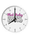 Black Friday Shopping Squad 10 InchRound Wall Clock with Numbers-Wall Clock-TooLoud-White-Davson Sales